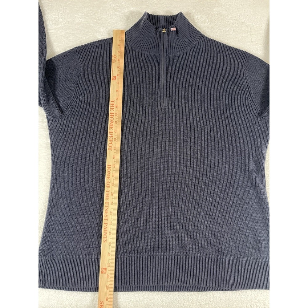 Polo Jeans Company Ralph Lauren Blue Ribbed Heavy Cotton Quarter Zip Sweater XXL - Picture 7 of 7